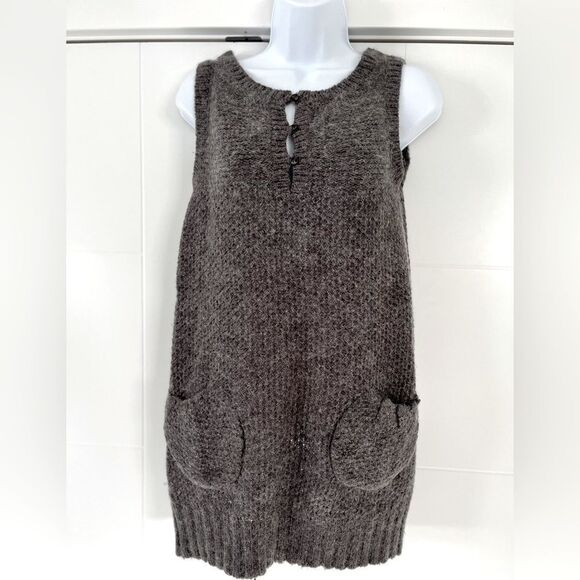 Zara/ Wool blend/ Mohair/ Knit/ Grey/  Stretchy/ Midi dress/ Size US M - Picture 2 of 14